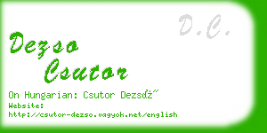 dezso csutor business card